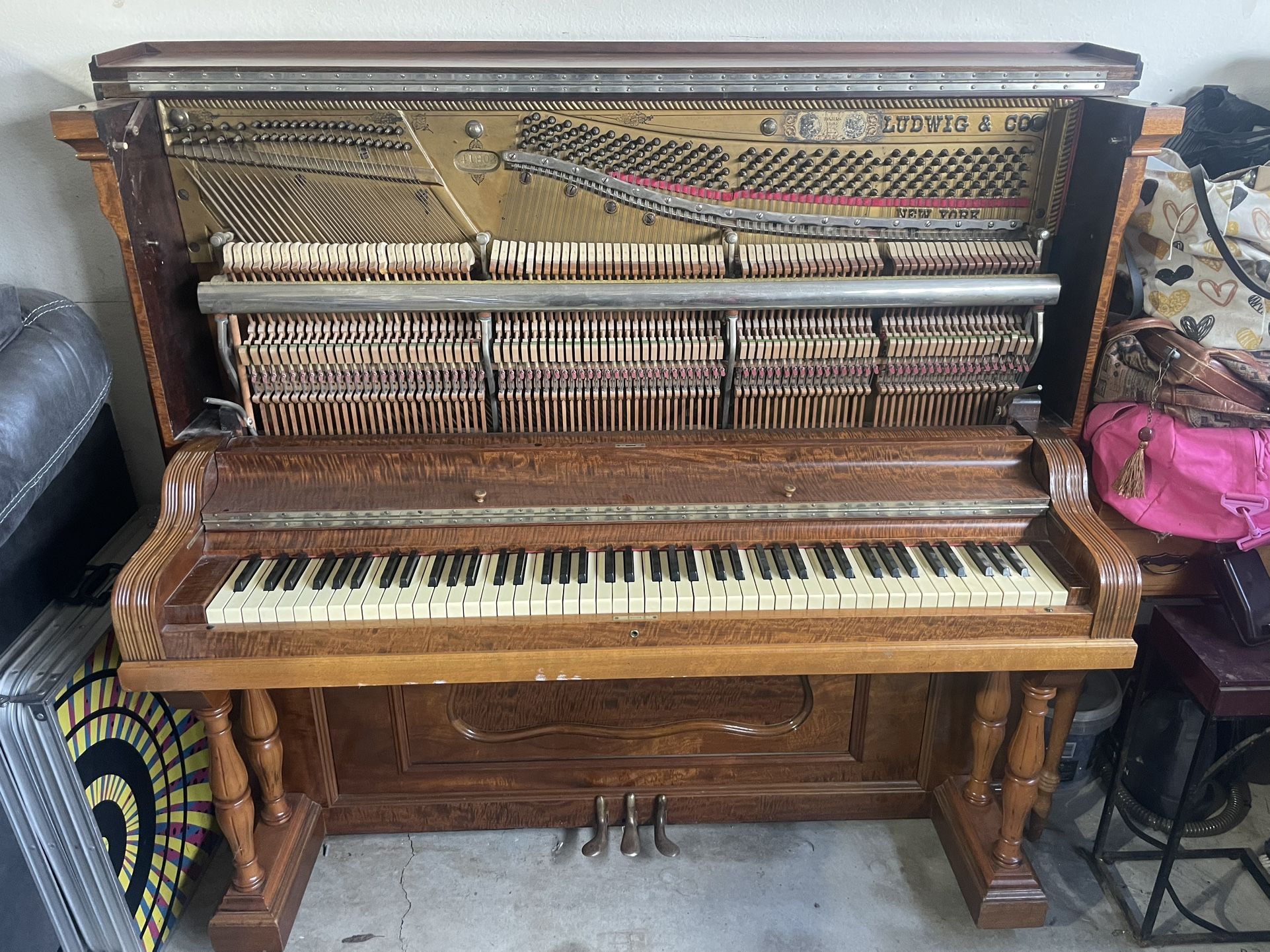 1900 Ludwig And Co Upright Grand Piano