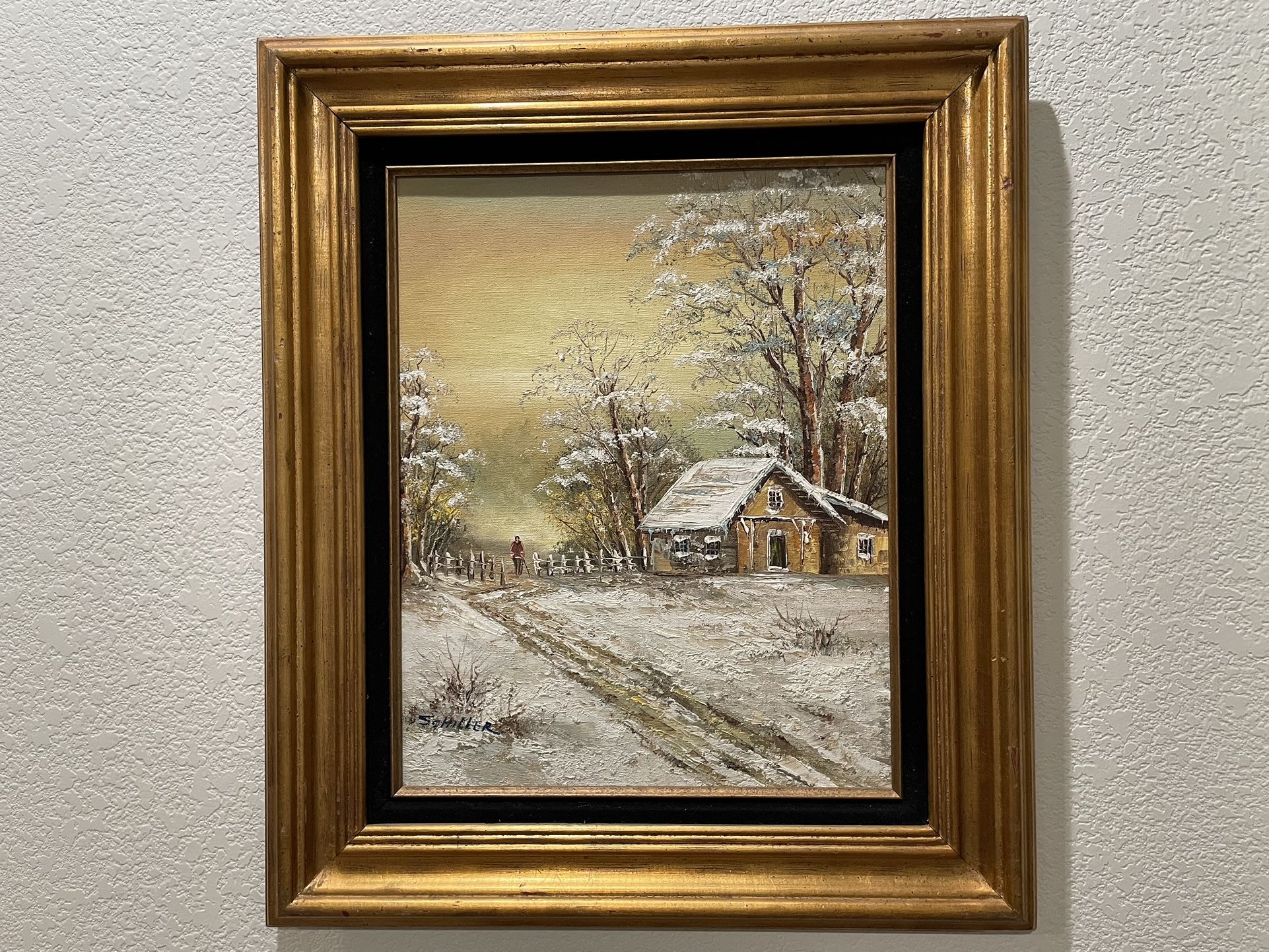 Beautiful Certified Original Oil Painting Signed By Artist Schiller