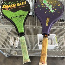 2 Antique Tennis Rackets (1Spalding&1Wilson)