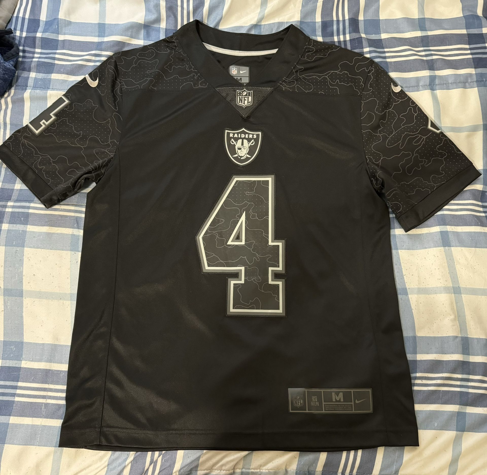 Raiders Derek Carr Reflective Limited Black Jersey