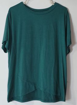 2X Eytino Womens Crewneck Short Sleeve Curved Hem Tunic Shirt