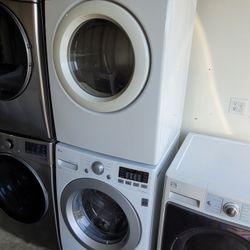 LG Front Loading Washer And Stackable Gas Dryer Set 