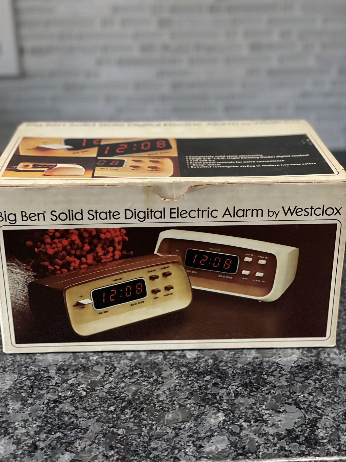 Westclox Big Ben Solid State Alarm Clock #22028 MCM Brown Tan New