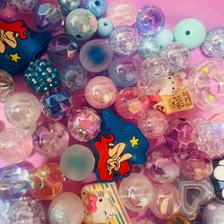 Jumbo Bag Of 200 Beads 20 Focals Charms Rinestones And Hk Mermaid Package 