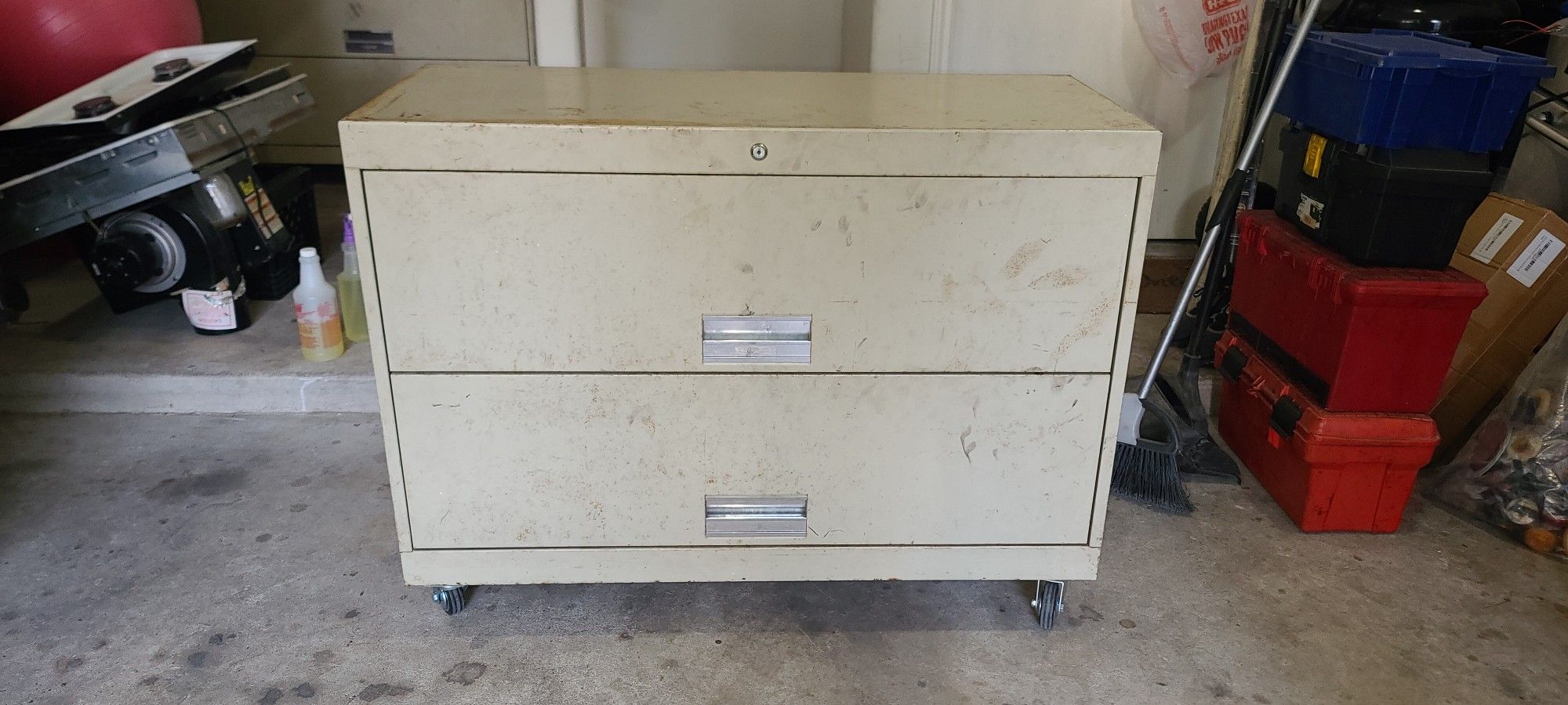 2 Draw Rolling File Cabinet Storage 