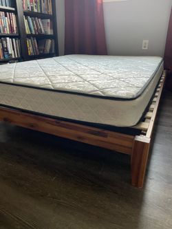 Queen wood bed frame