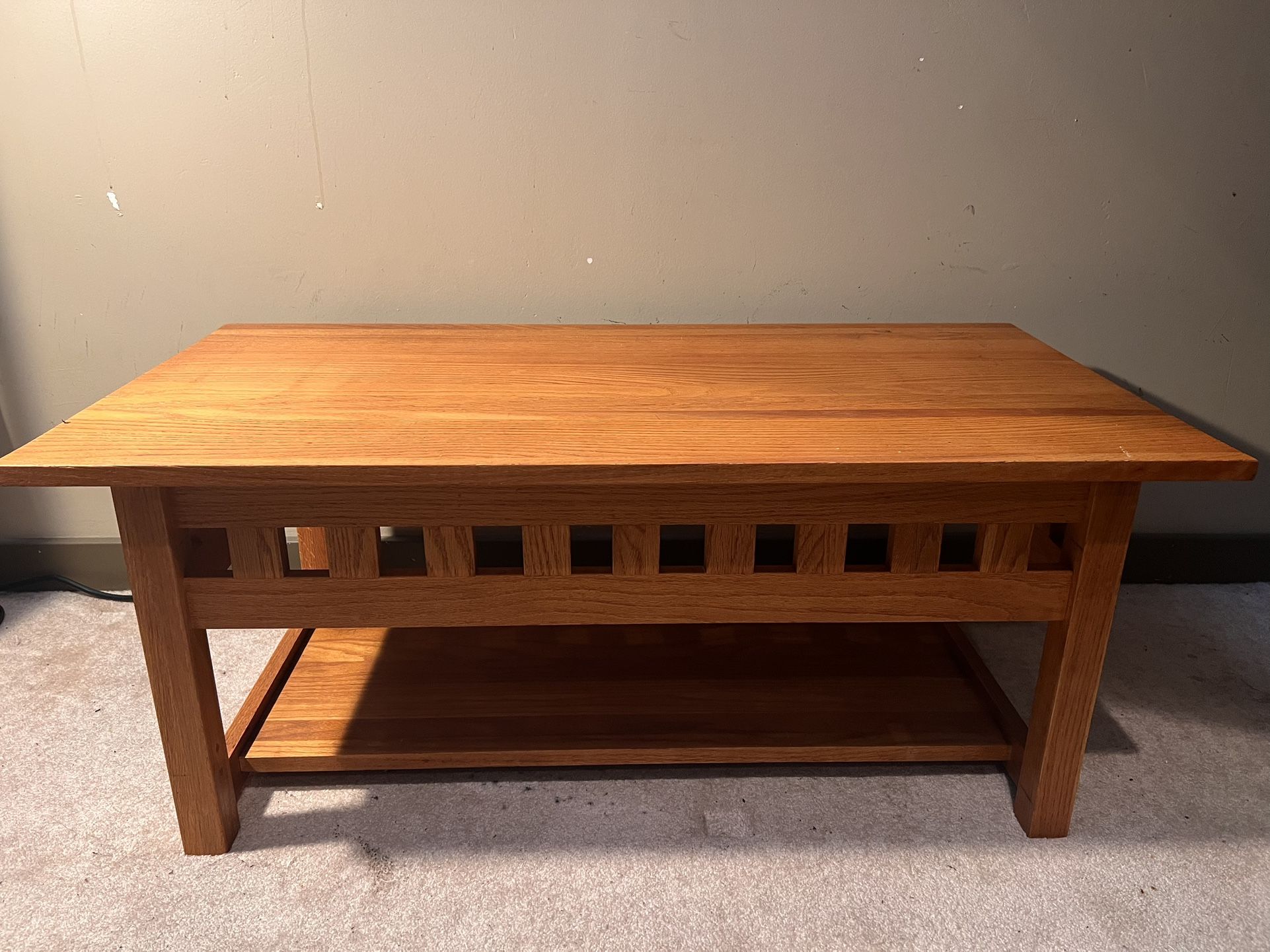 Wood Coffee Table (Arts & Craft Style)