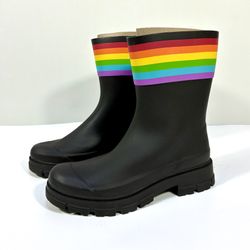 Chooka Storm Pride Waterproof Rain Boots Black 7 NEW