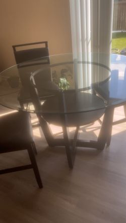 Glass table and chair set