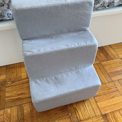 Stairs for pets Steps for High Bed Pet Stairs for Sofa Couch Dog Ramp Pet Steps with Removable Washable Cover, Light Grey, 21" H, 3-Step