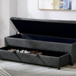 Brand New Dark Gray Storage Bench