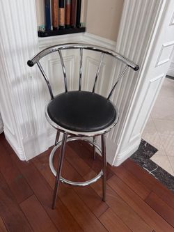 Chrome Bar Stools - Black Cushion - Swivel - 29 in (3 Available)