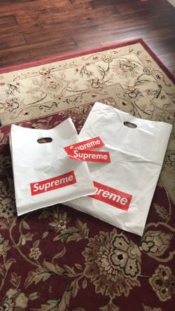 Two Auth supreme shopping bag 23x15 and 16x13 inch