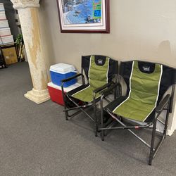 Low prices ! Nautical stone columns, camping chairs ,ice boxes , suitcases , extension 9 ft. Ladder