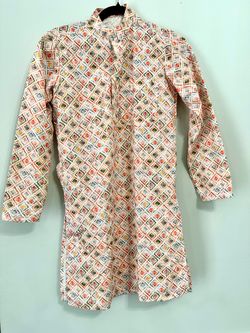 Kids Multicolor Diamond-Print Indian traditional Kurta Top Qty 2
