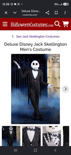 Disney Adult Nightmare Before Christmas Jack Skeleton XL Costume