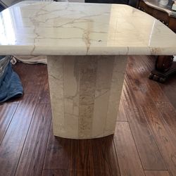 Tan Marble Coffee And End Table