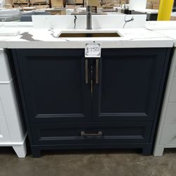 36inch Hardwood Bathroom Vanity With Quartz Top Backsplash And Sink Included 