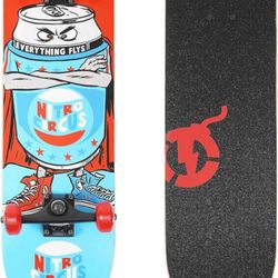 Brand New in Box Nitro Circus Red Skateboard, Complete, (31" Inch x 7.75" Inch) 9 Ply Maple, 53mm