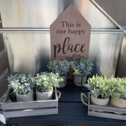 Home Decor Fake Mini Potted Plants And Decor - Bundle Deal 