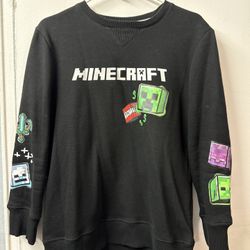 Mojang Minecraft Creeper Sweatshirt Boys 12/13 Years Hoodie Pullover Black