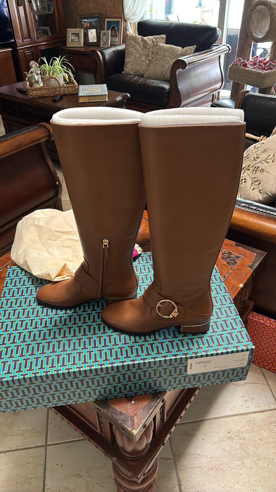 Tory Burch Sofia Riding Boots . Festival Brown 219 Size 6