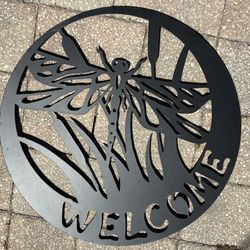 Metal Butterfly Sign