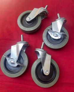SHELVING SWIVEL CASTER WHEELS 4 INCH WITH LOCKS SHELF RACK HEAVY DUTY NSF