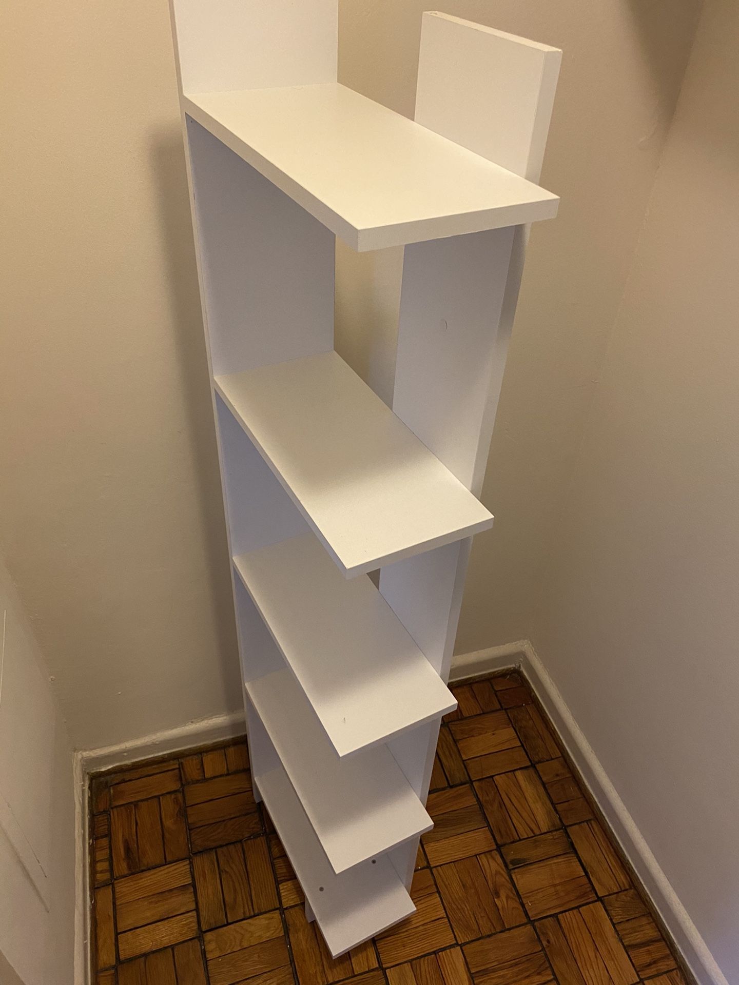 White modern bookshelf