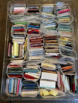 Lot of Seam Binding, Bias Tape and More with Vintage Container