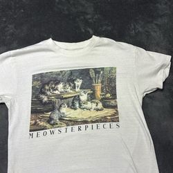 White shirt w cats