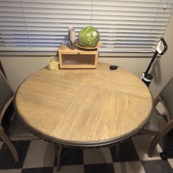 Round Dining Table + 2 Chairs – $150