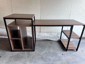 Large 6ft Modern Computer Desk with Shelves – Sturdy good  Condition