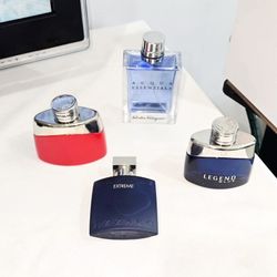 Lot 4 Men's Cologne Fragrance Azarro Montblanc  Salvatore Ferragamo  (NEW)
