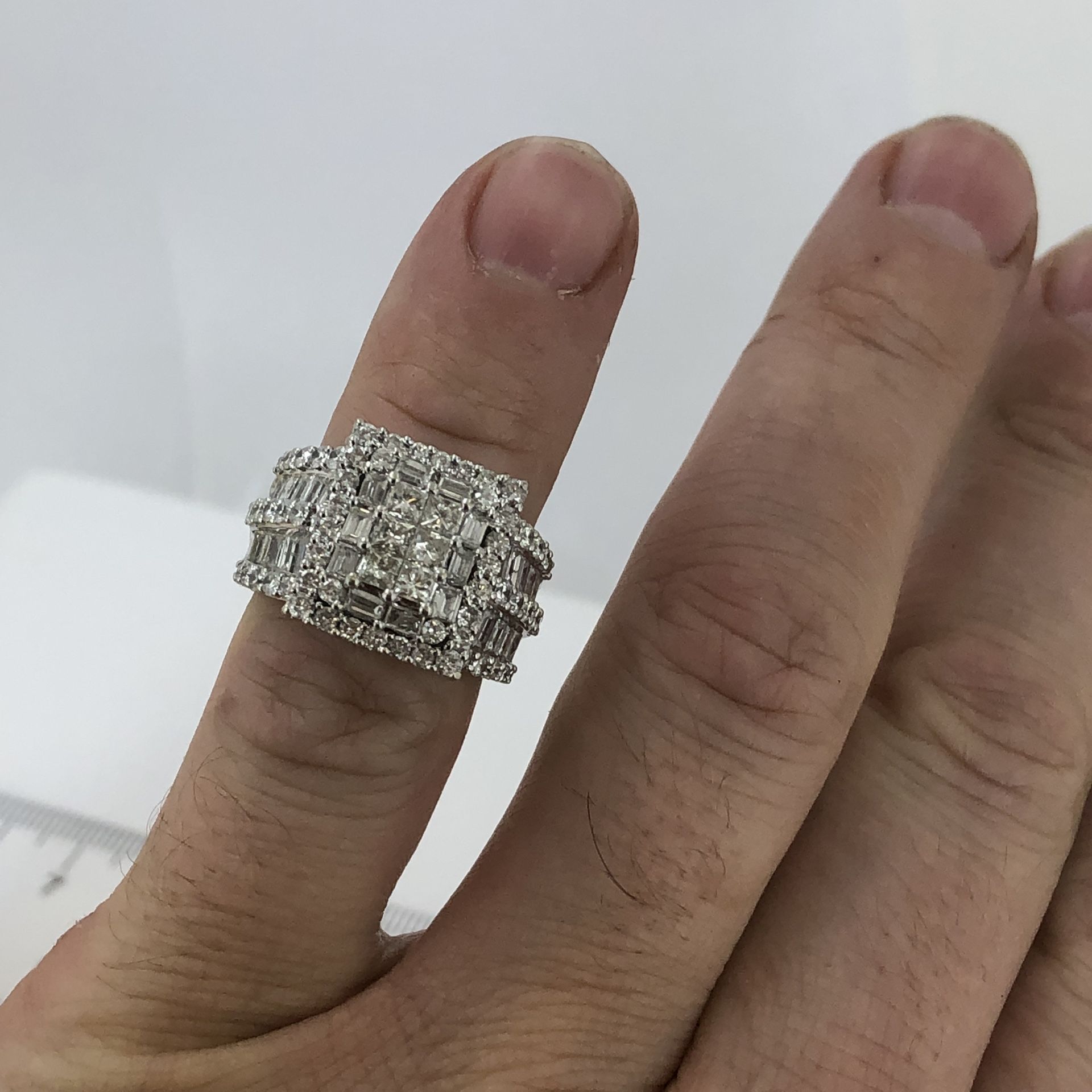 14k White Gold 3ct Diamond Ring Size 5.5