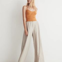 🆕️🏷 Madewell Corset-Detail Crop Sweater Tank - Ochre Fresco - M