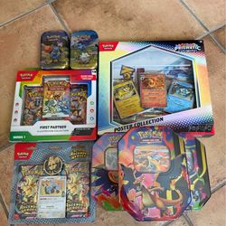 Pokemon Cards First Partner Mega Charizard Tins Prismatic Poster Ascended Mini Tins $ Collection