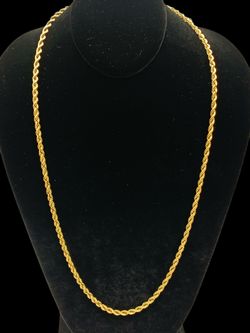 24" 3.5mm Gold Rope Chain #31820