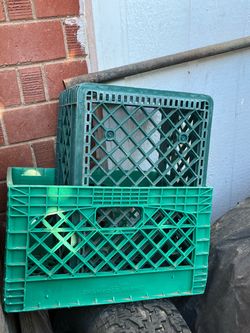 Vinyl Records Plastic Milk Crates Set of 2