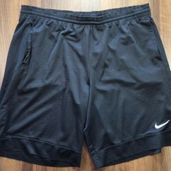 Nike Mens XL Black Shorts With Pockets Neon Drawstring Baggy Extra Large