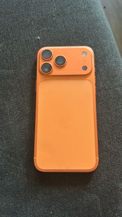 Apple iPhone with Orange Case