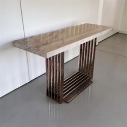 Glam Modern Marble-Top Console Table