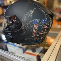 New Matte Black American Flag Dot Bluetooth Motorcycle Helmet $200