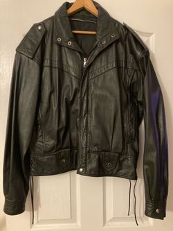 YKK LEATHER JACKET SIZE LARGE