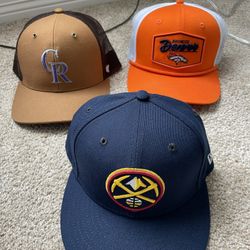 Broncos Rockies And Nuggets Hats! $30 Each All NWOT