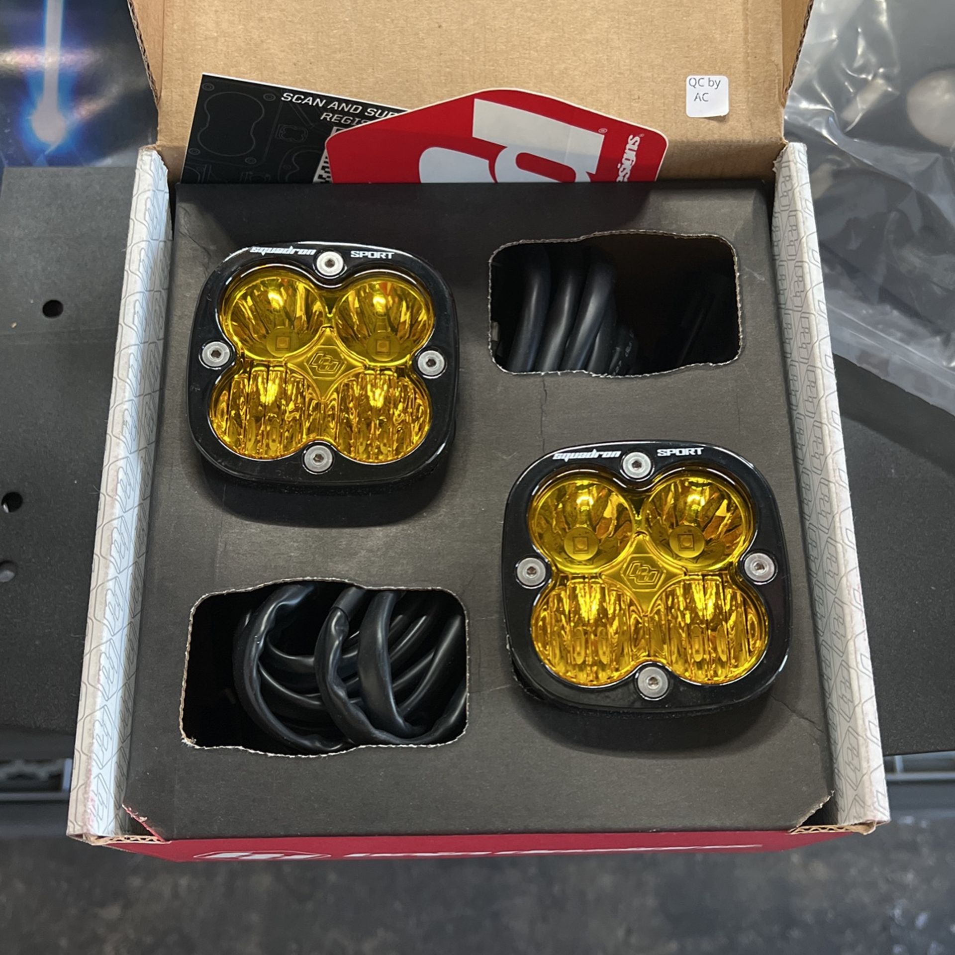 Baja Designs Squadron Sport Amber pair With Harness