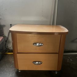 Modern Two-Drawer Nightstand / End Table with Metal Legs 24.5 tall and 28.5 inches wide