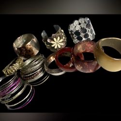 Vintage Boho Bracelets & Gold Tone Bangles Lot