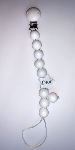 Wood Dior Pacifier Clip