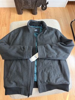 Dockers Men's Gray Full-Zip Bomber Jacket